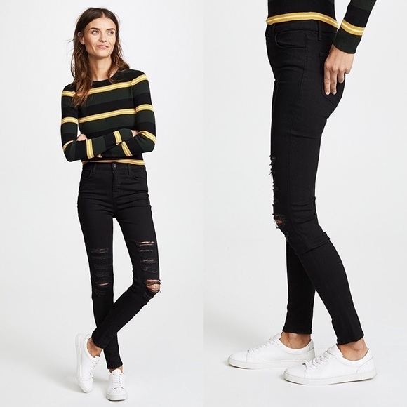 J Brand Maria High Rose Skinny Leg Black 31 - Picture 2 of 8